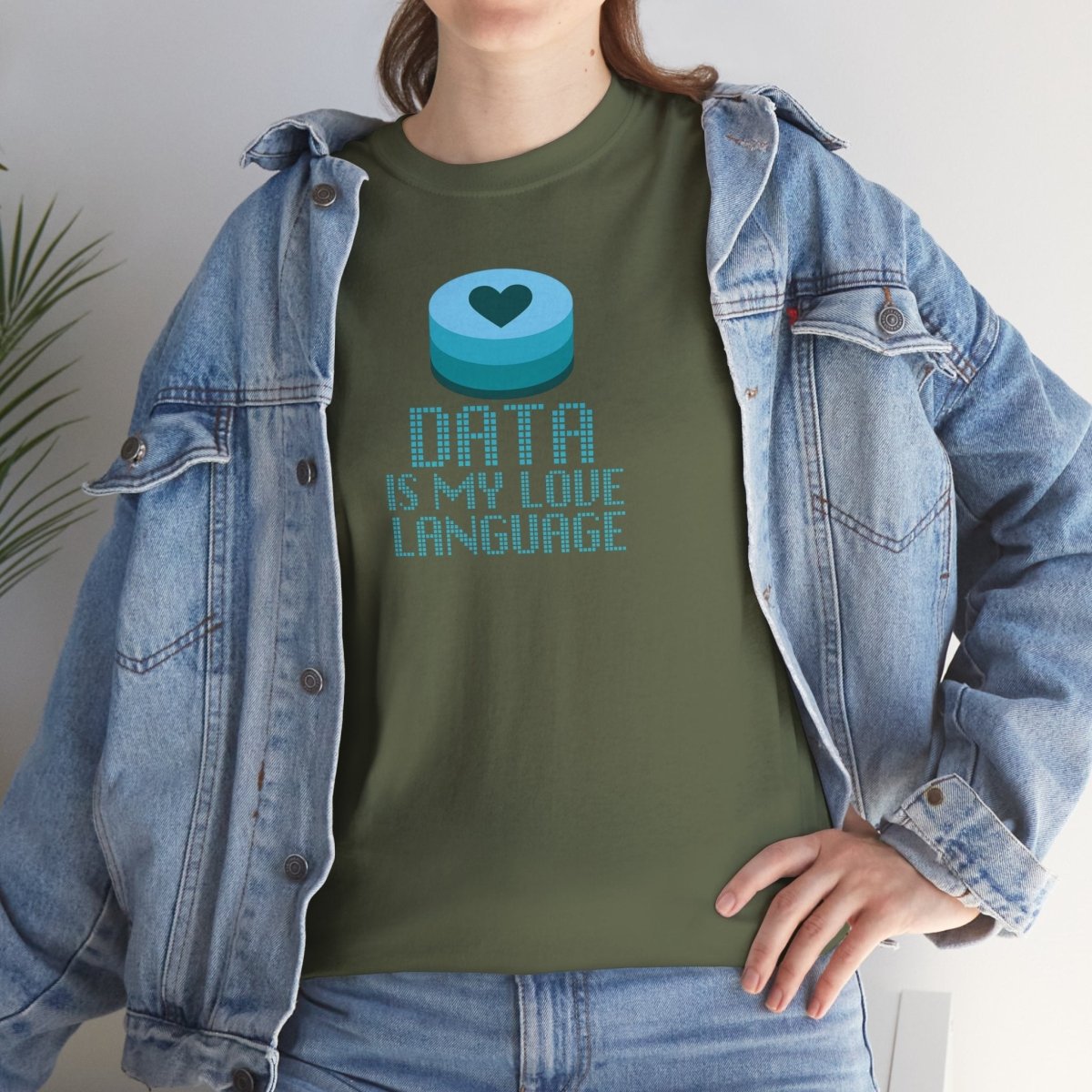 "Data is My Love Language" CW - 4 Casual Unisex Cotton T-Shirt, Tech Enthusiast Gift, Cute Data Lover Apparel, Geeky Gift for Him Her - AI Tee Hero