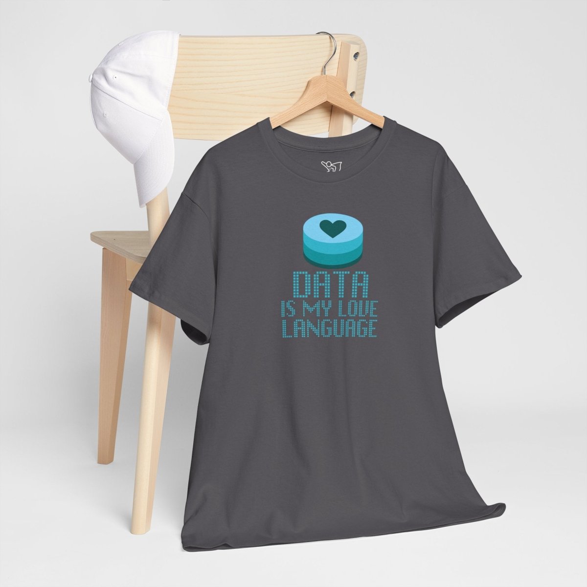 "Data is My Love Language" CW - 4 Casual Unisex Cotton T-Shirt, Tech Enthusiast Gift, Cute Data Lover Apparel, Geeky Gift for Him Her - AI Tee Hero