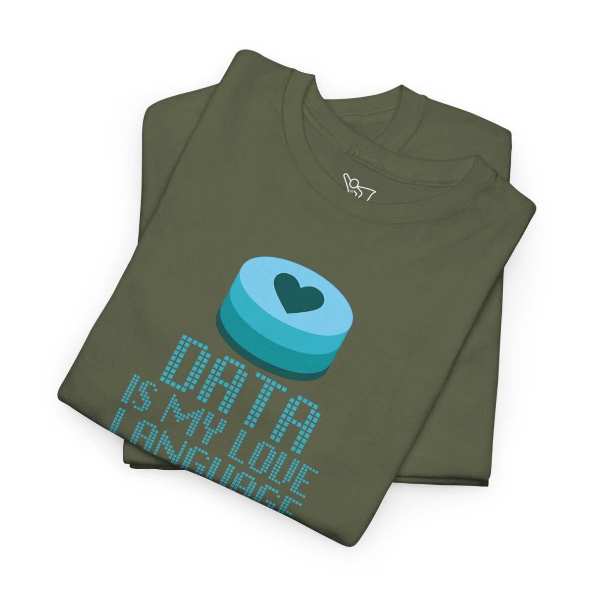 "Data is My Love Language" CW - 4 Casual Unisex Cotton T-Shirt, Tech Enthusiast Gift, Cute Data Lover Apparel, Geeky Gift for Him Her - AI Tee Hero