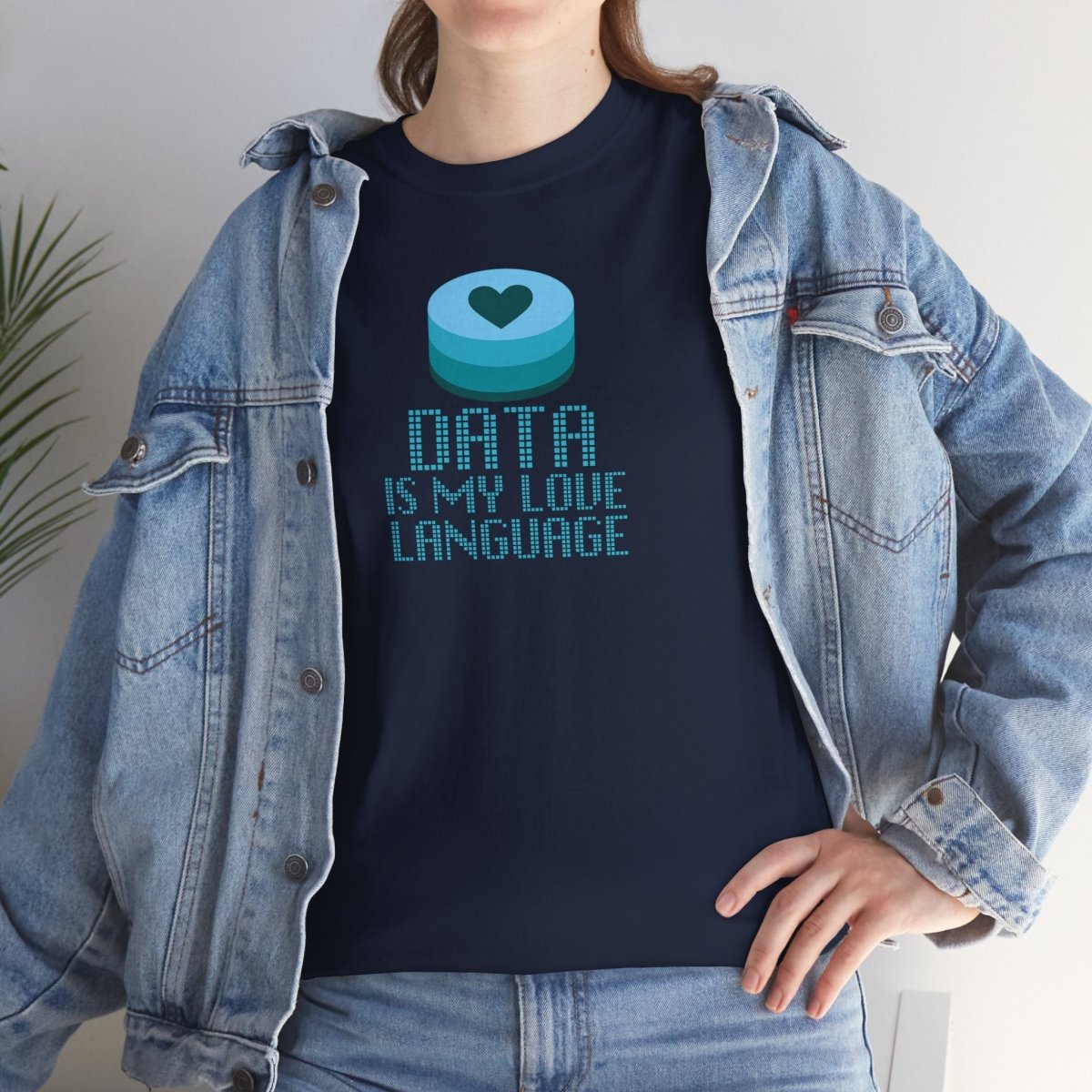 "Data is My Love Language" CW - 4 Casual Unisex Cotton T-Shirt, Tech Enthusiast Gift, Cute Data Lover Apparel, Geeky Gift for Him Her - AI Tee Hero