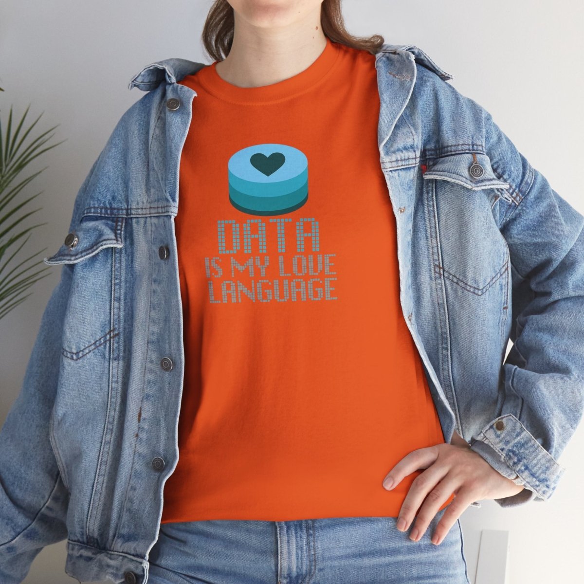 "Data is My Love Language" CW - 4 Casual Unisex Cotton T-Shirt, Tech Enthusiast Gift, Cute Data Lover Apparel, Geeky Gift for Him Her - AI Tee Hero