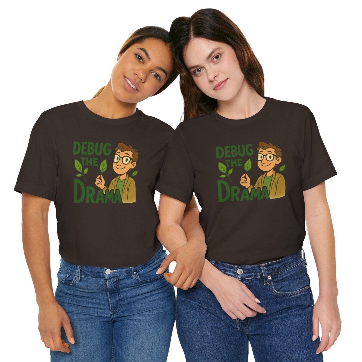 "Debug the Drama" Unisex Short Sleeve Tee, Funny Graphic Tee, Casual Wear, Eco - Friendly Tee, Gift for Plant Lovers, Gift for Friends - MINDSet Collection - AI Tee Hero