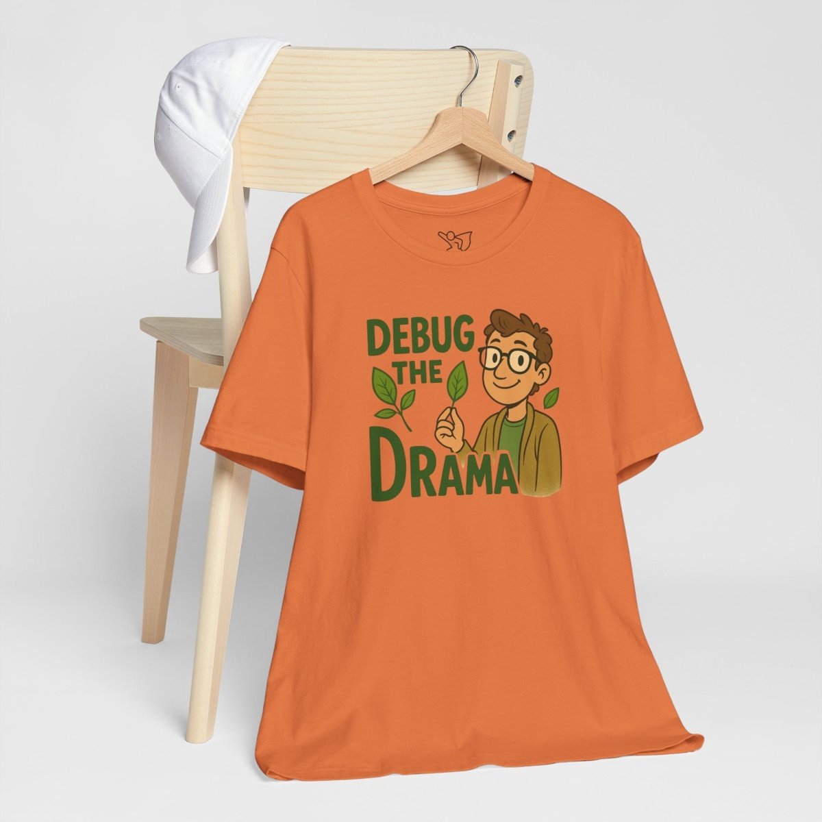"Debug the Drama" Unisex Short Sleeve Tee, Funny Graphic Tee, Casual Wear, Eco - Friendly Tee, Gift for Plant Lovers, Gift for Friends - MINDSet Collection - AI Tee Hero