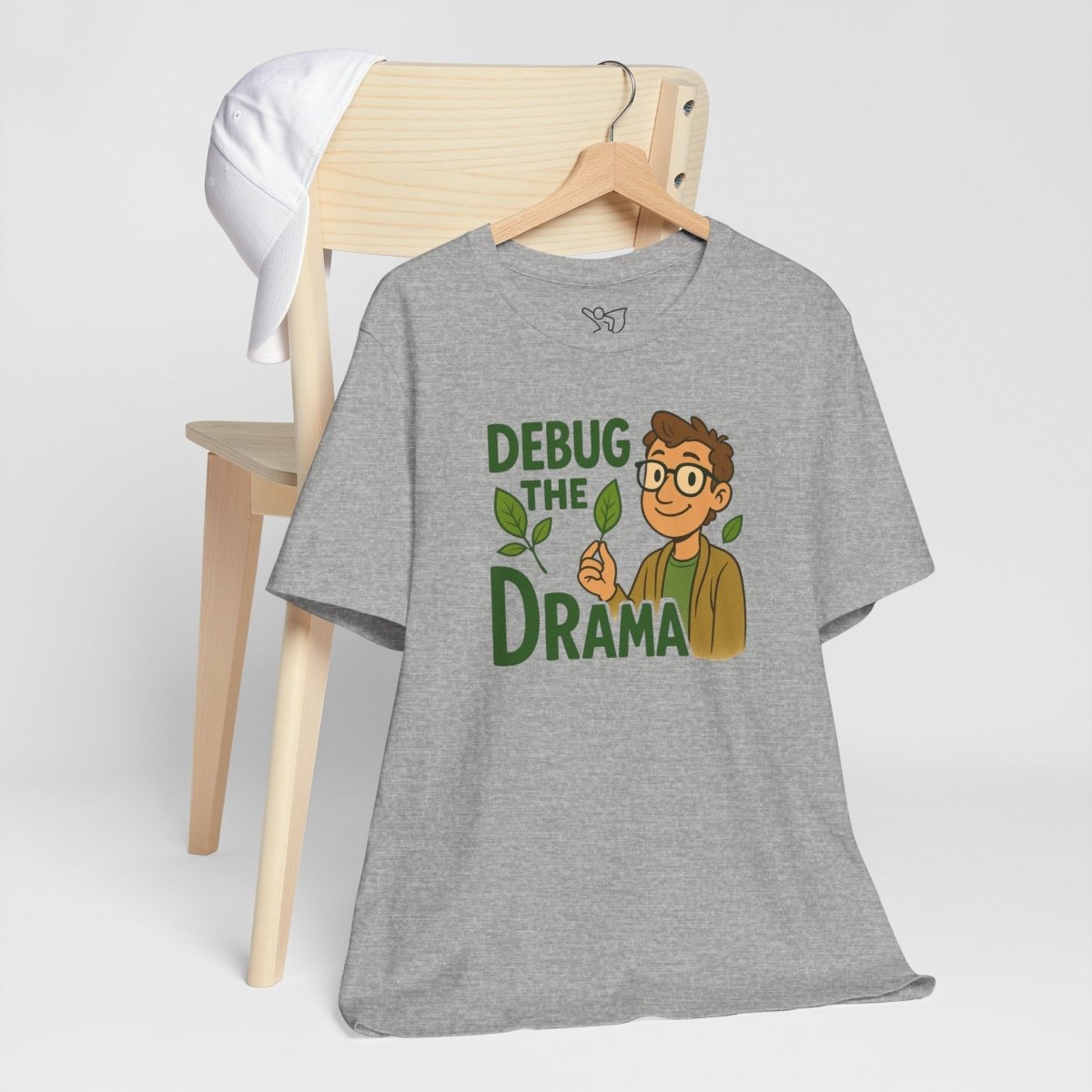"Debug the Drama" Unisex Short Sleeve Tee, Funny Graphic Tee, Casual Wear, Eco - Friendly Tee, Gift for Plant Lovers, Gift for Friends - MINDSet Collection - AI Tee Hero