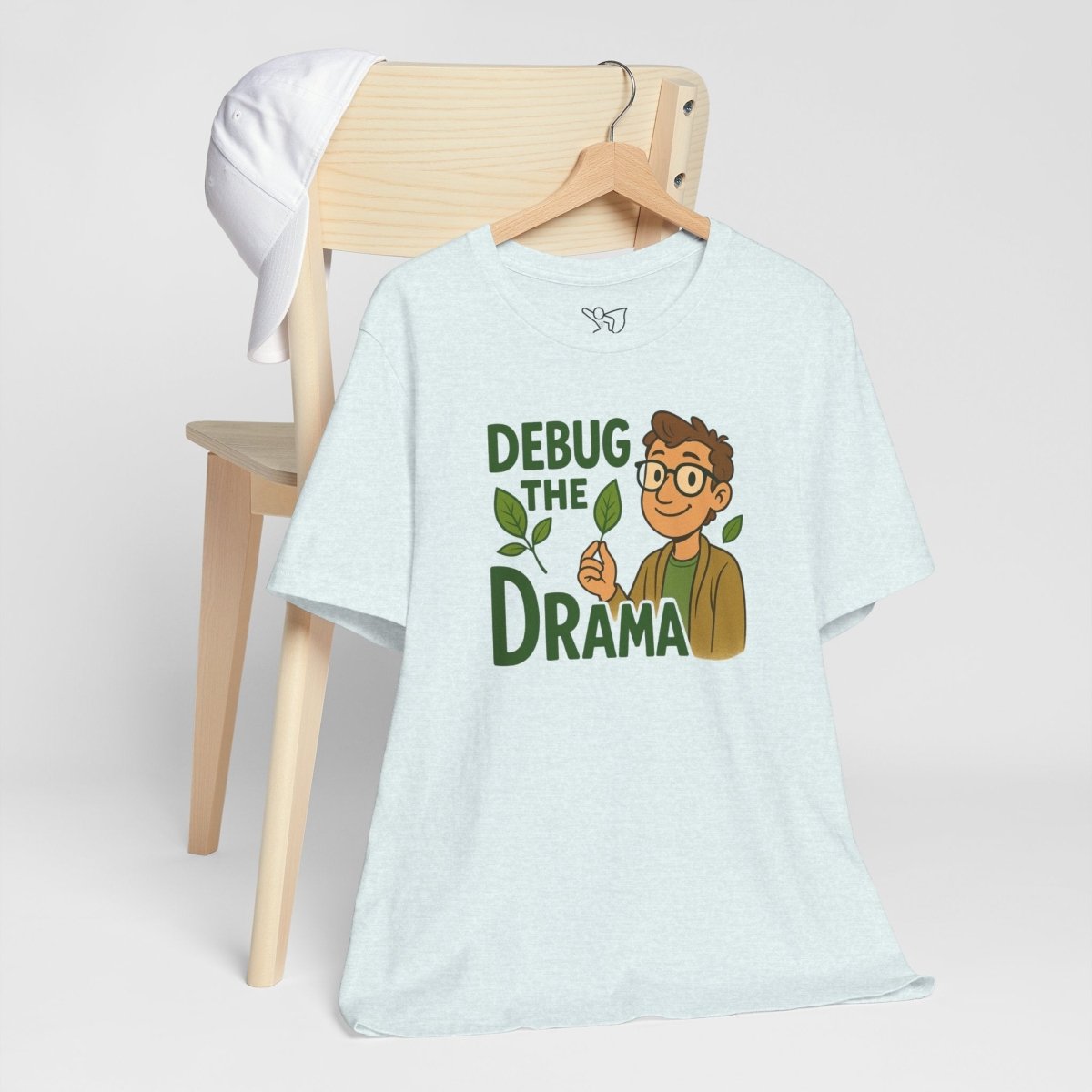 "Debug the Drama" Unisex Short Sleeve Tee, Funny Graphic Tee, Casual Wear, Eco - Friendly Tee, Gift for Plant Lovers, Gift for Friends - MINDSet Collection - AI Tee Hero