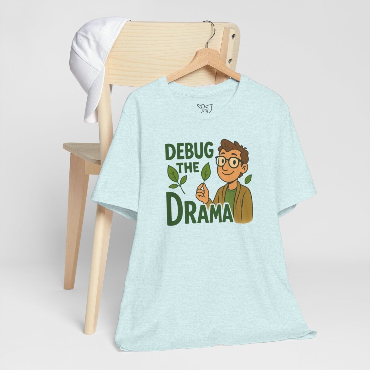 "Debug the Drama" Unisex Short Sleeve Tee, Funny Graphic Tee, Casual Wear, Eco - Friendly Tee, Gift for Plant Lovers, Gift for Friends - MINDSet Collection - AI Tee Hero