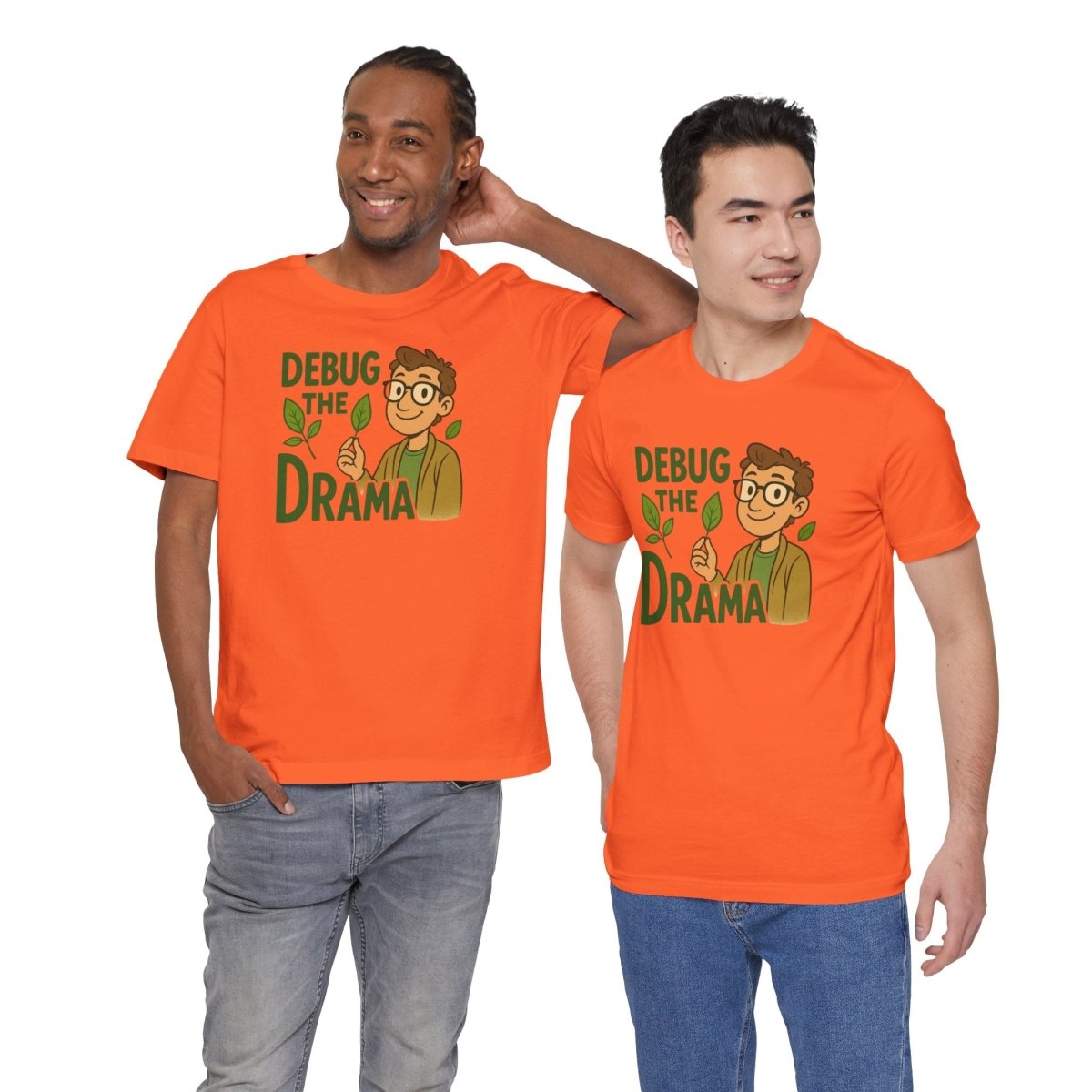 "Debug the Drama" Unisex Short Sleeve Tee, Funny Graphic Tee, Casual Wear, Eco - Friendly Tee, Gift for Plant Lovers, Gift for Friends - MINDSet Collection - AI Tee Hero