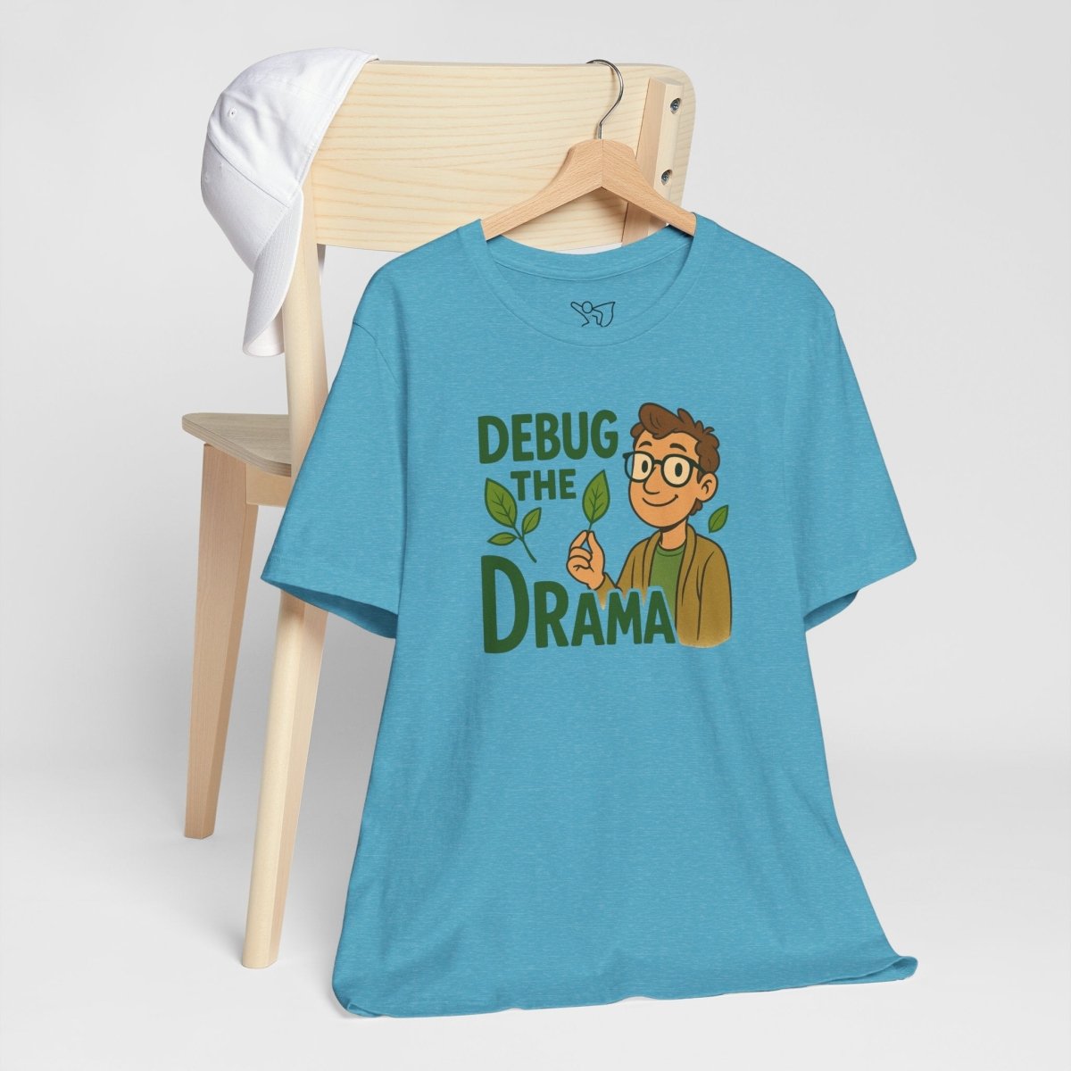 "Debug the Drama" Unisex Short Sleeve Tee, Funny Graphic Tee, Casual Wear, Eco - Friendly Tee, Gift for Plant Lovers, Gift for Friends - MINDSet Collection - AI Tee Hero