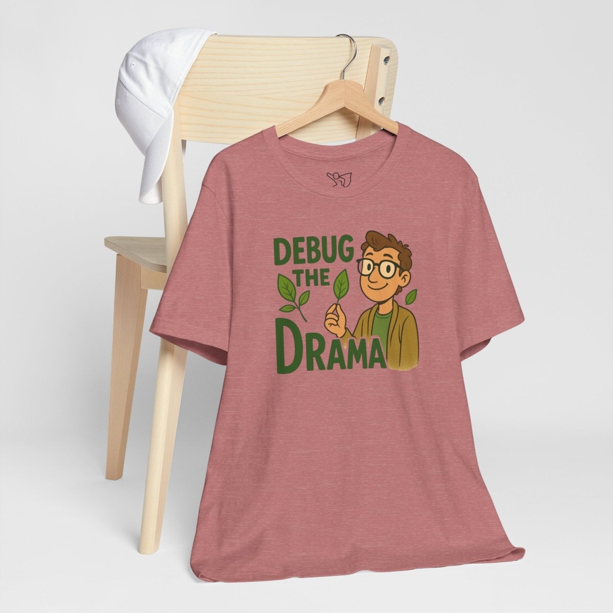 "Debug the Drama" Unisex Short Sleeve Tee, Funny Graphic Tee, Casual Wear, Eco - Friendly Tee, Gift for Plant Lovers, Gift for Friends - MINDSet Collection - AI Tee Hero