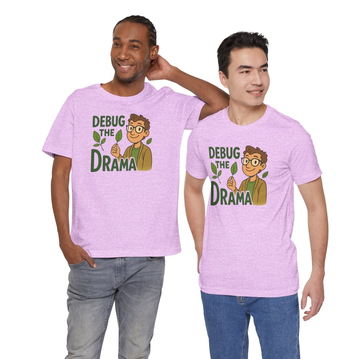 "Debug the Drama" Unisex Short Sleeve Tee, Funny Graphic Tee, Casual Wear, Eco - Friendly Tee, Gift for Plant Lovers, Gift for Friends - MINDSet Collection - AI Tee Hero