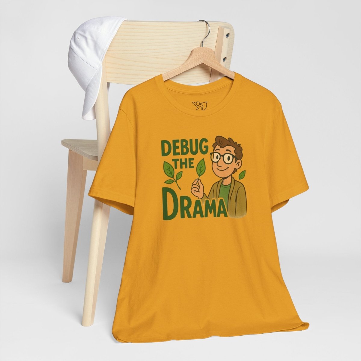 "Debug the Drama" Unisex Short Sleeve Tee, Funny Graphic Tee, Casual Wear, Eco - Friendly Tee, Gift for Plant Lovers, Gift for Friends - MINDSet Collection - AI Tee Hero