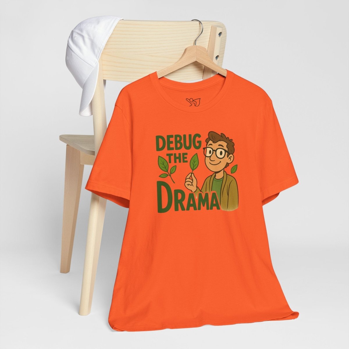 "Debug the Drama" Unisex Short Sleeve Tee, Funny Graphic Tee, Casual Wear, Eco - Friendly Tee, Gift for Plant Lovers, Gift for Friends - MINDSet Collection - AI Tee Hero