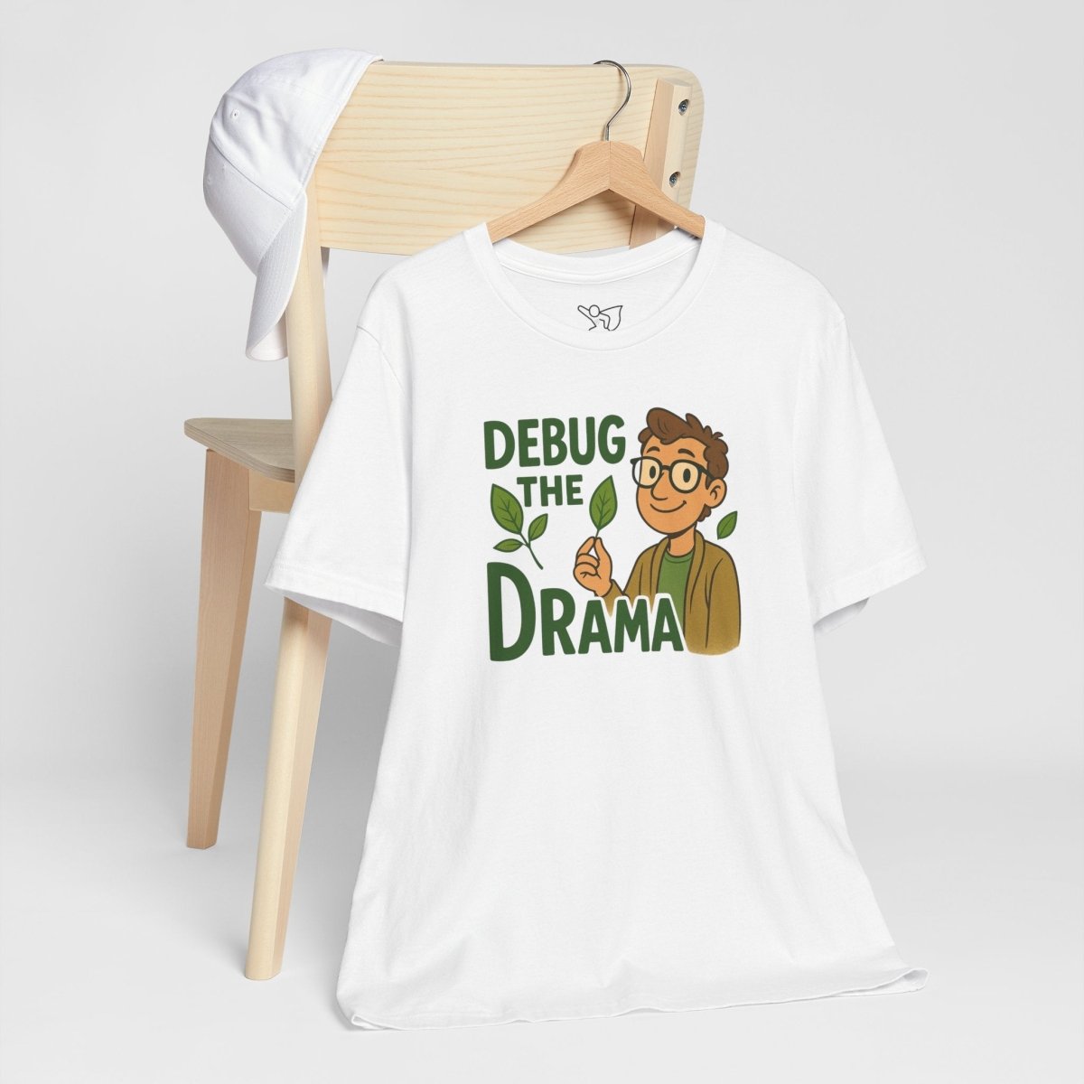 "Debug the Drama" Unisex Short Sleeve Tee, Funny Graphic Tee, Casual Wear, Eco - Friendly Tee, Gift for Plant Lovers, Gift for Friends - MINDSet Collection - AI Tee Hero