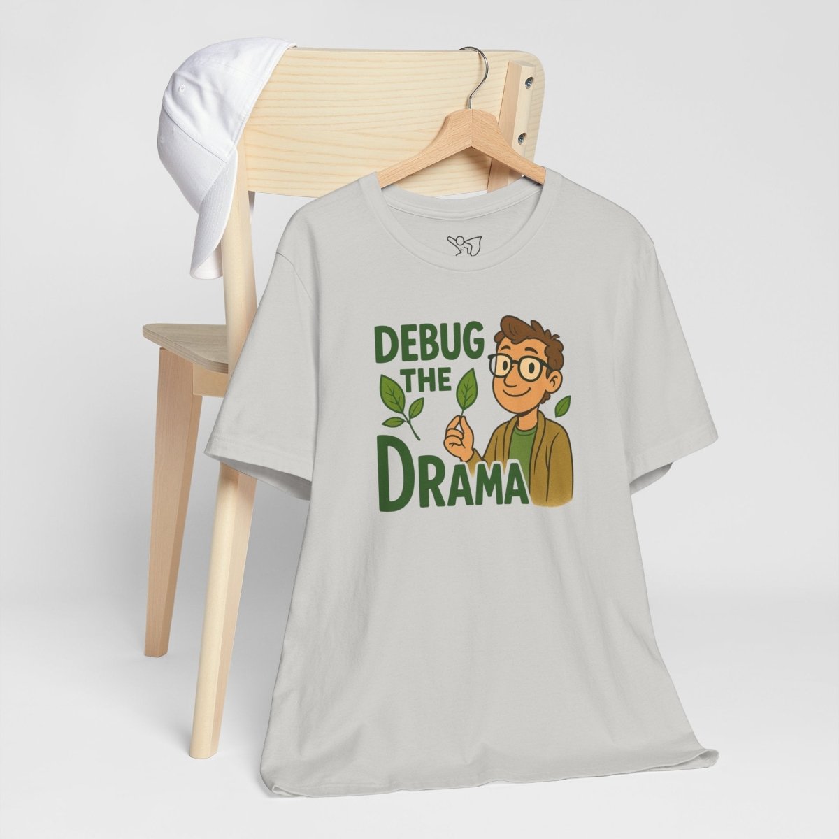 "Debug the Drama" Unisex Short Sleeve Tee, Funny Graphic Tee, Casual Wear, Eco - Friendly Tee, Gift for Plant Lovers, Gift for Friends - MINDSet Collection - AI Tee Hero