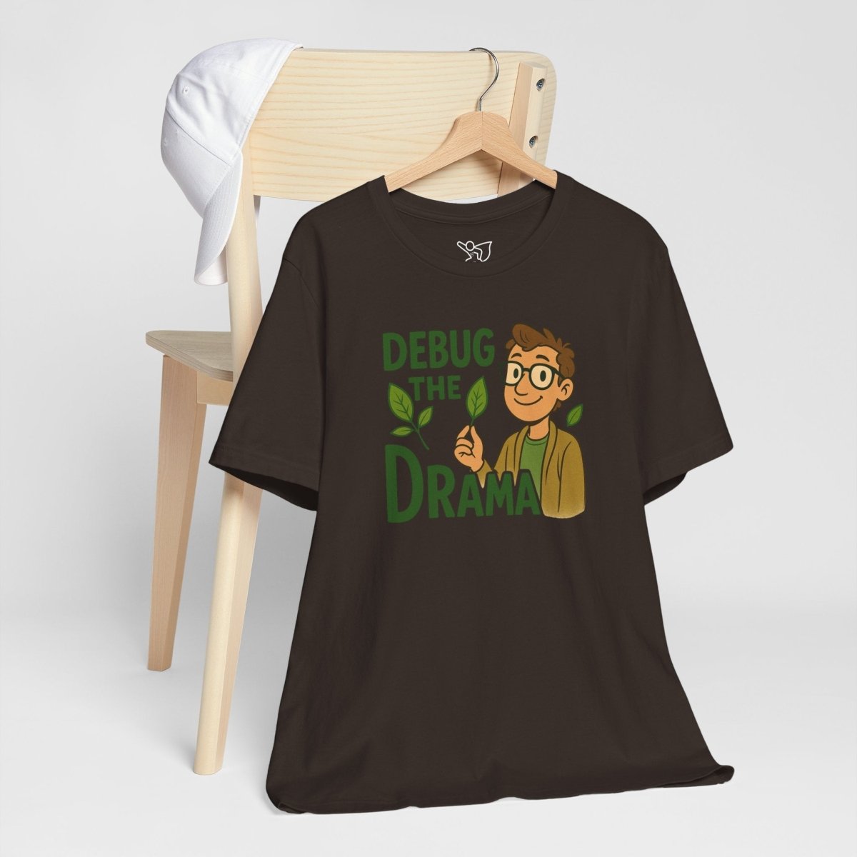 "Debug the Drama" Unisex Short Sleeve Tee, Funny Graphic Tee, Casual Wear, Eco - Friendly Tee, Gift for Plant Lovers, Gift for Friends - MINDSet Collection - AI Tee Hero