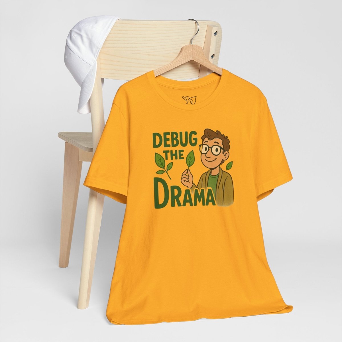 "Debug the Drama" Unisex Short Sleeve Tee, Funny Graphic Tee, Casual Wear, Eco - Friendly Tee, Gift for Plant Lovers, Gift for Friends - MINDSet Collection - AI Tee Hero