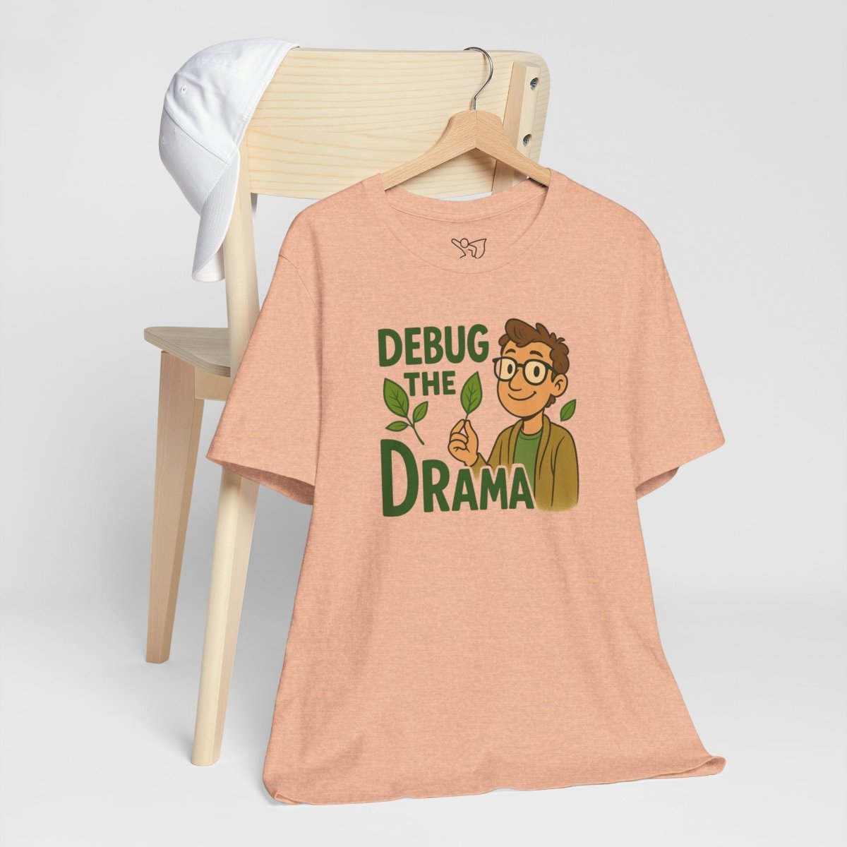"Debug the Drama" Unisex Short Sleeve Tee, Funny Graphic Tee, Casual Wear, Eco - Friendly Tee, Gift for Plant Lovers, Gift for Friends - MINDSet Collection - AI Tee Hero