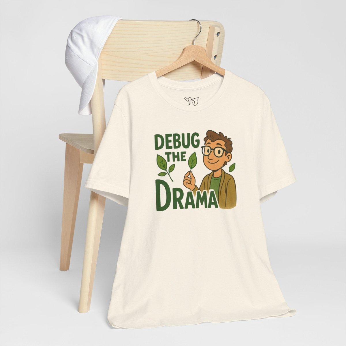 "Debug the Drama" Unisex Short Sleeve Tee, Funny Graphic Tee, Casual Wear, Eco - Friendly Tee, Gift for Plant Lovers, Gift for Friends - MINDSet Collection - AI Tee Hero
