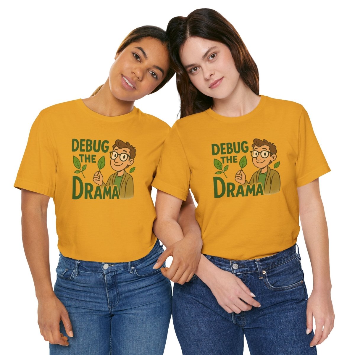 "Debug the Drama" Unisex Short Sleeve Tee, Funny Graphic Tee, Casual Wear, Eco - Friendly Tee, Gift for Plant Lovers, Gift for Friends - MINDSet Collection - AI Tee Hero