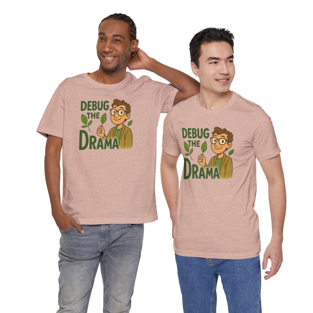"Debug the Drama" Unisex Short Sleeve Tee, Funny Graphic Tee, Casual Wear, Eco - Friendly Tee, Gift for Plant Lovers, Gift for Friends - MINDSet Collection - AI Tee Hero