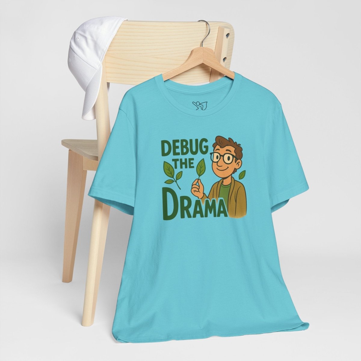 "Debug the Drama" Unisex Short Sleeve Tee, Funny Graphic Tee, Casual Wear, Eco - Friendly Tee, Gift for Plant Lovers, Gift for Friends - MINDSet Collection - AI Tee Hero