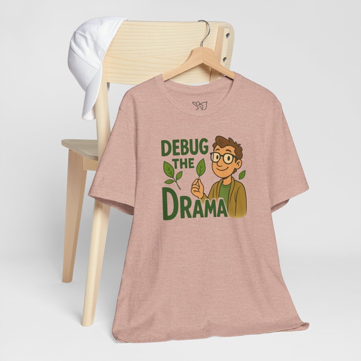 "Debug the Drama" Unisex Short Sleeve Tee, Funny Graphic Tee, Casual Wear, Eco - Friendly Tee, Gift for Plant Lovers, Gift for Friends - MINDSet Collection - AI Tee Hero