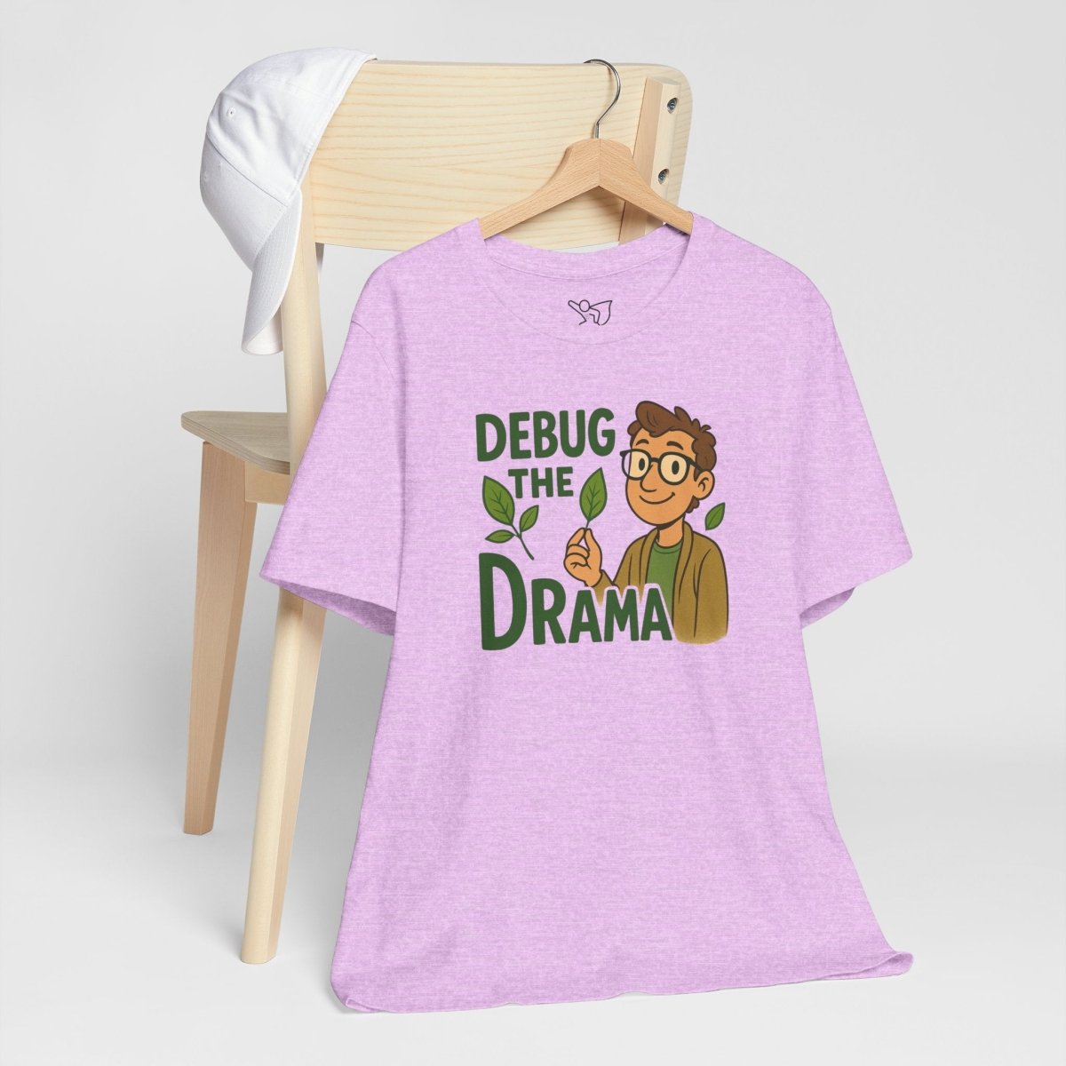 "Debug the Drama" Unisex Short Sleeve Tee, Funny Graphic Tee, Casual Wear, Eco - Friendly Tee, Gift for Plant Lovers, Gift for Friends - MINDSet Collection - AI Tee Hero