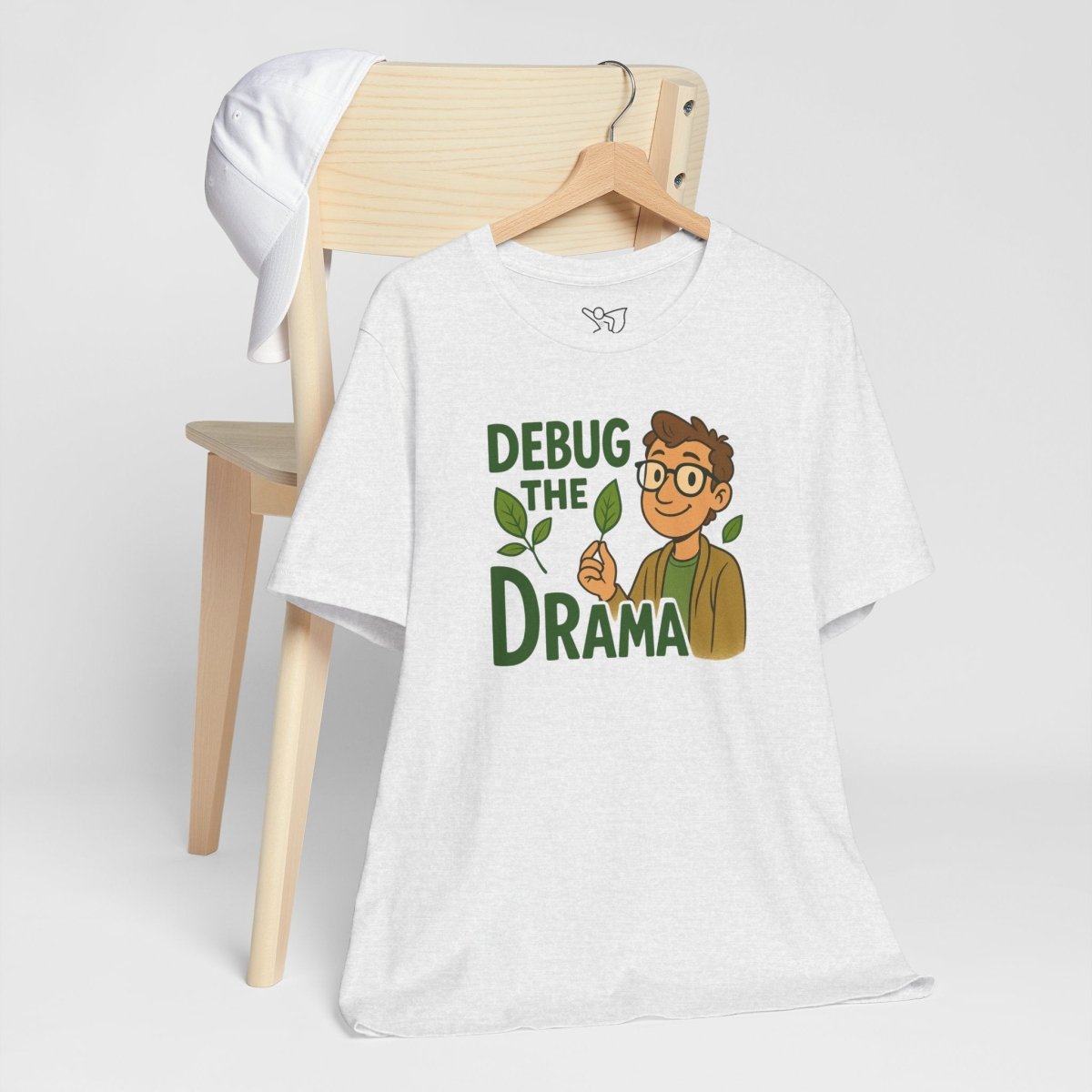 "Debug the Drama" Unisex Short Sleeve Tee, Funny Graphic Tee, Casual Wear, Eco - Friendly Tee, Gift for Plant Lovers, Gift for Friends - MINDSet Collection - AI Tee Hero