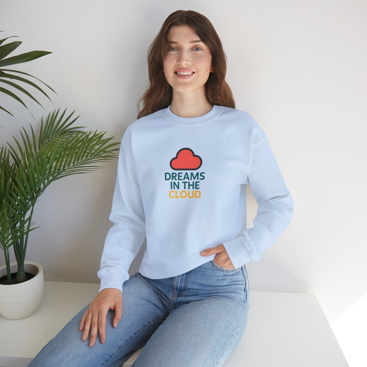 "Dreams in the Cloud" Sweatshirt, Cozy Unisex Crewneck, Comfortable Gift for Dreamers, Everyday Wear, Casual Style - AI Tee Hero