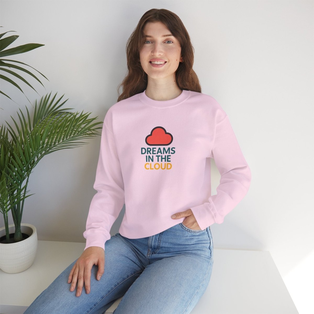 "Dreams in the Cloud" Sweatshirt, Cozy Unisex Crewneck, Comfortable Gift for Dreamers, Everyday Wear, Casual Style - AI Tee Hero