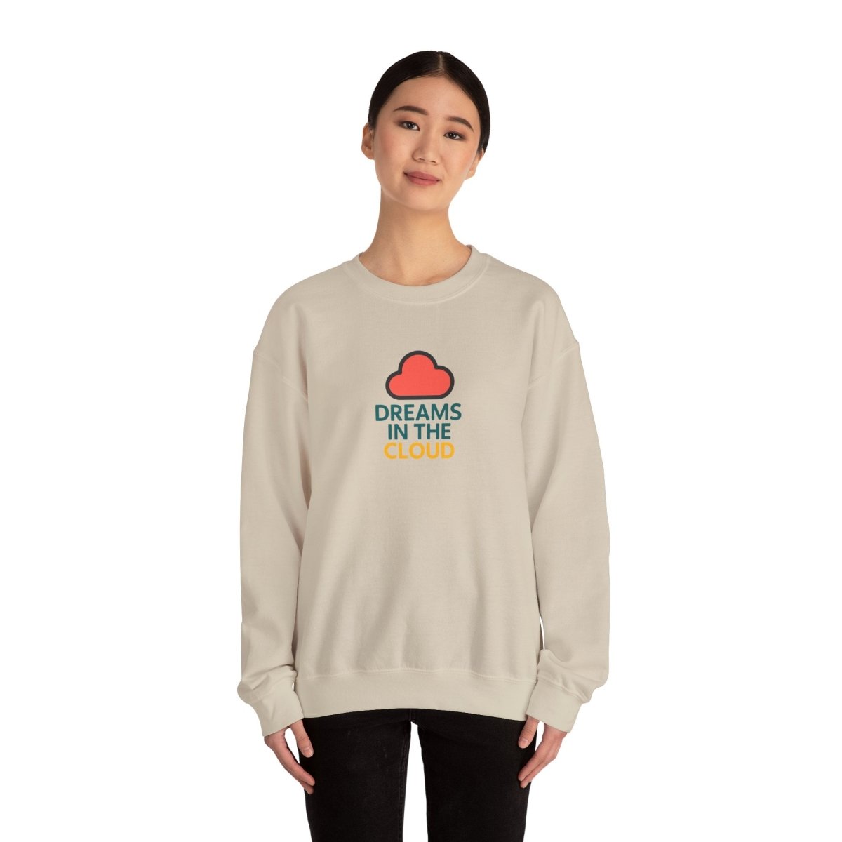 "Dreams in the Cloud" Sweatshirt, Cozy Unisex Crewneck, Comfortable Gift for Dreamers, Everyday Wear, Casual Style - AI Tee Hero