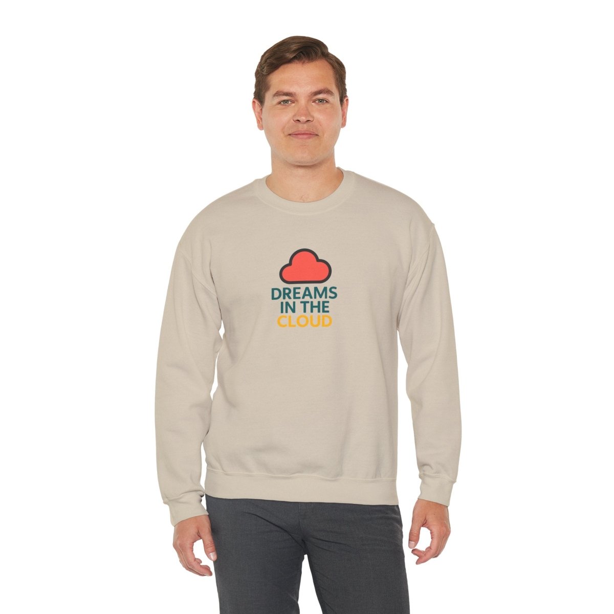 "Dreams in the Cloud" Sweatshirt, Cozy Unisex Crewneck, Comfortable Gift for Dreamers, Everyday Wear, Casual Style - AI Tee Hero