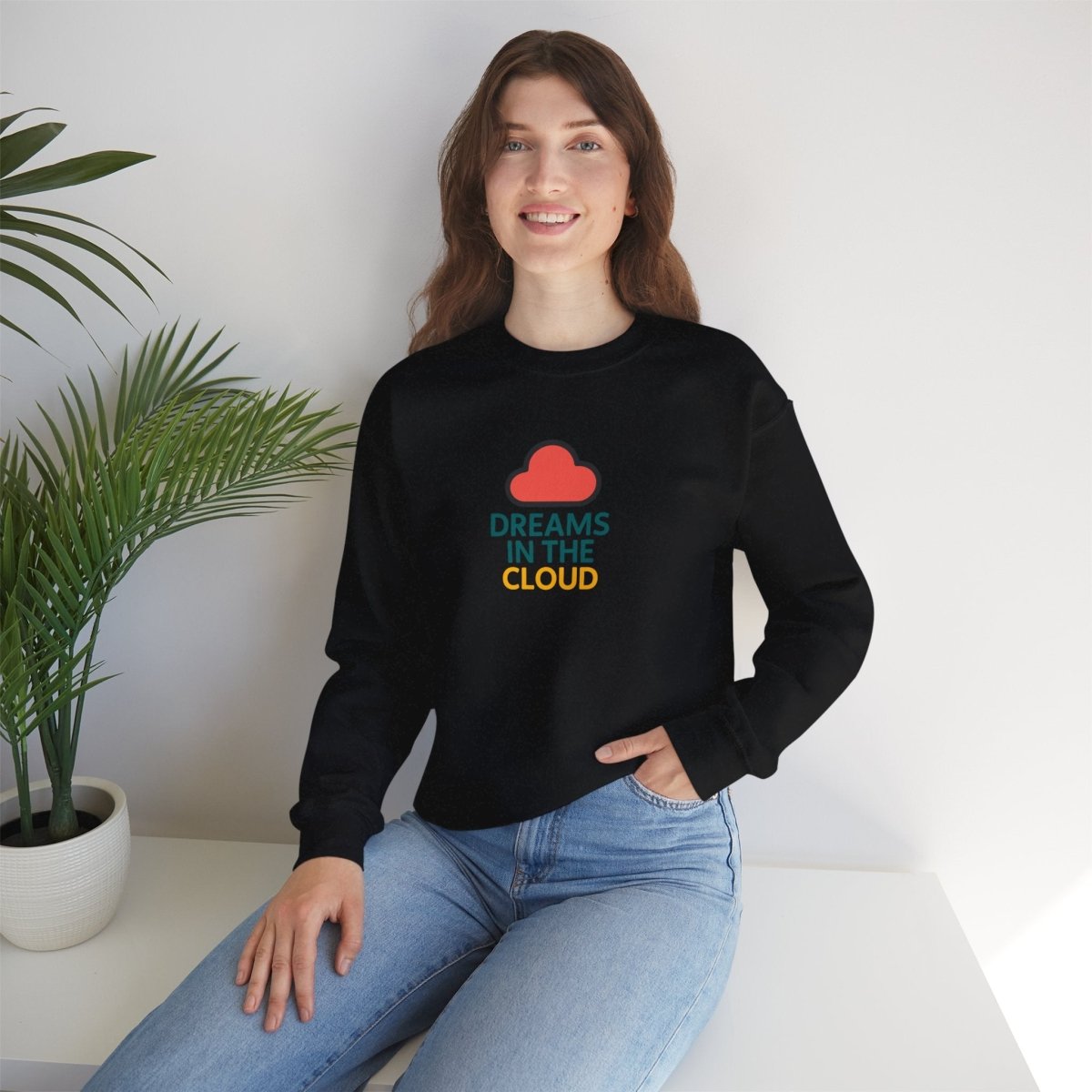 "Dreams in the Cloud" Sweatshirt, Cozy Unisex Crewneck, Comfortable Gift for Dreamers, Everyday Wear, Casual Style - AI Tee Hero