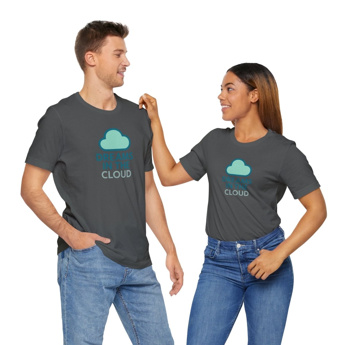 "Dreams in the Cloud" Unisex Tee, Cozy Cloud T-Shirt, Motivational Short Sleeve Shirt, Birthday Gift, Dreamy Casual Wear - AI Tee Hero
