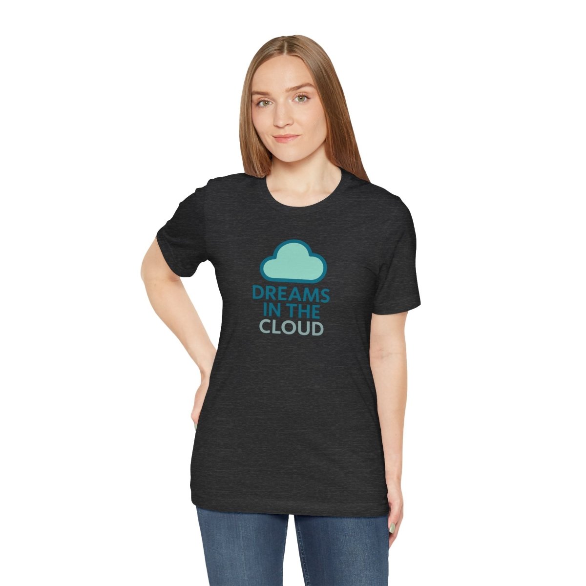 "Dreams in the Cloud" Unisex Tee, Cozy Cloud T-Shirt, Motivational Short Sleeve Shirt, Birthday Gift, Dreamy Casual Wear - AI Tee Hero