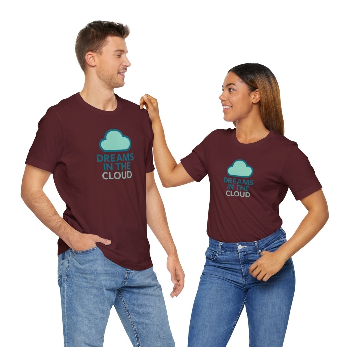 "Dreams in the Cloud" Unisex Tee, Cozy Cloud T-Shirt, Motivational Short Sleeve Shirt, Birthday Gift, Dreamy Casual Wear - AI Tee Hero