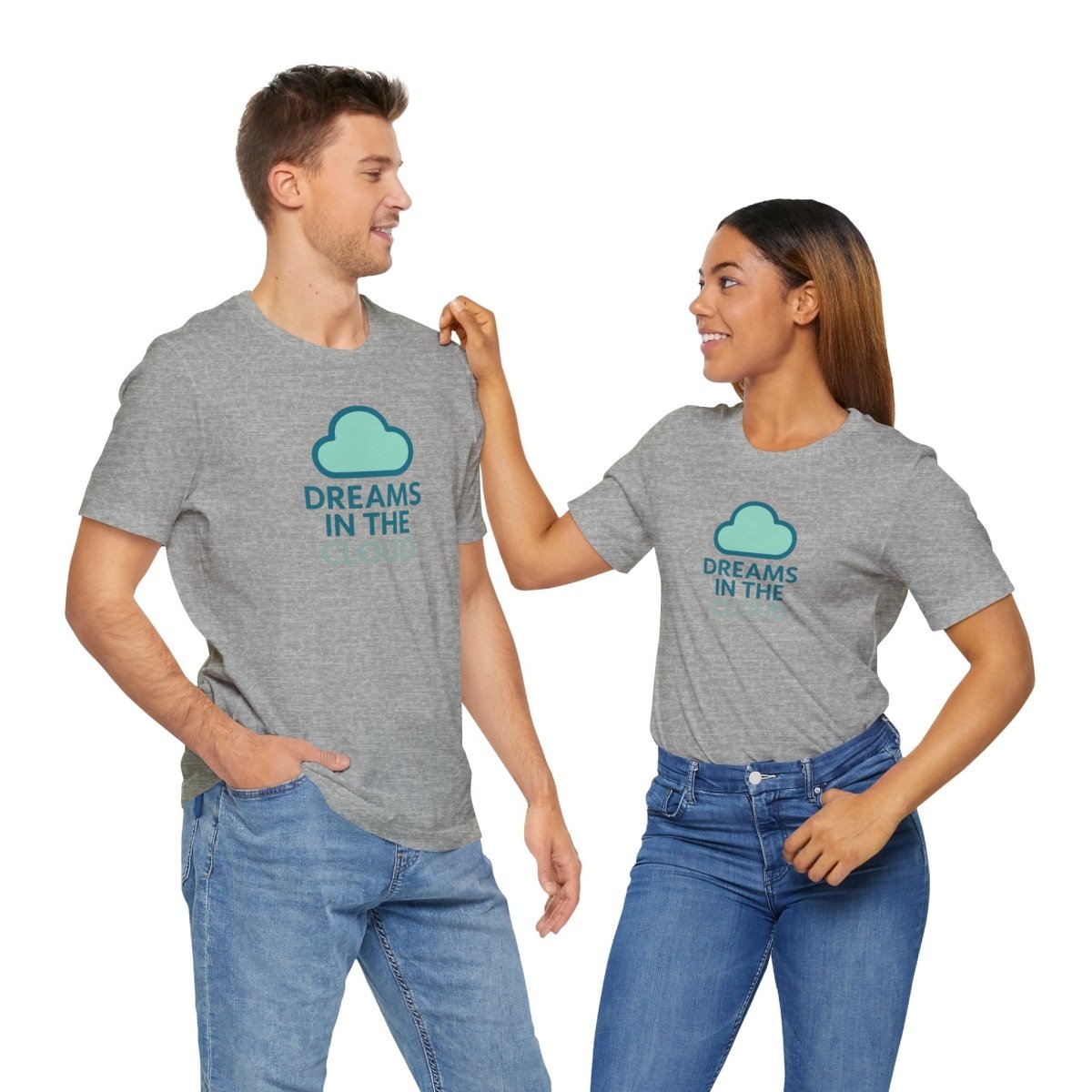 "Dreams in the Cloud" Unisex Tee, Cozy Cloud T-Shirt, Motivational Short Sleeve Shirt, Birthday Gift, Dreamy Casual Wear - AI Tee Hero