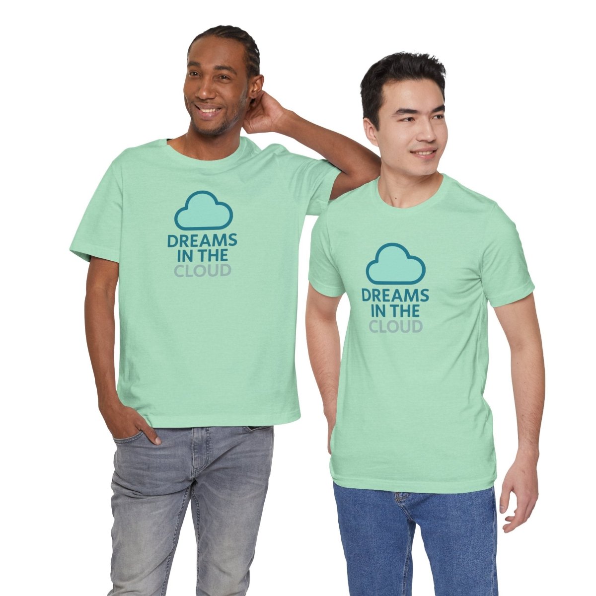 "Dreams in the Cloud" Unisex Tee, Cozy Cloud T-Shirt, Motivational Short Sleeve Shirt, Birthday Gift, Dreamy Casual Wear - AI Tee Hero