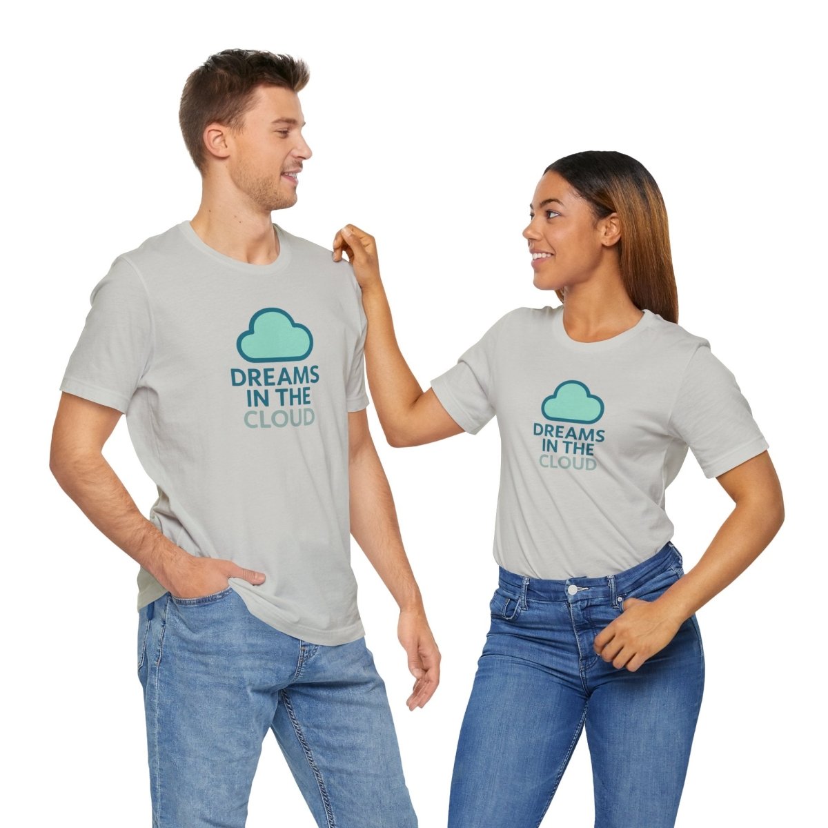 "Dreams in the Cloud" Unisex Tee, Cozy Cloud T-Shirt, Motivational Short Sleeve Shirt, Birthday Gift, Dreamy Casual Wear - AI Tee Hero