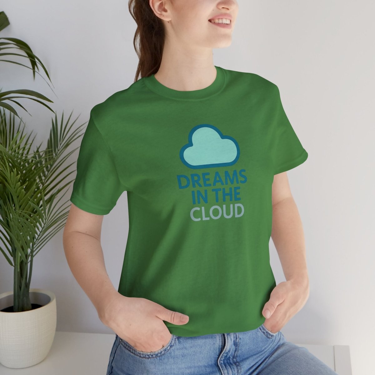 "Dreams in the Cloud" Unisex Tee, Cozy Cloud T-Shirt, Motivational Short Sleeve Shirt, Birthday Gift, Dreamy Casual Wear - AI Tee Hero