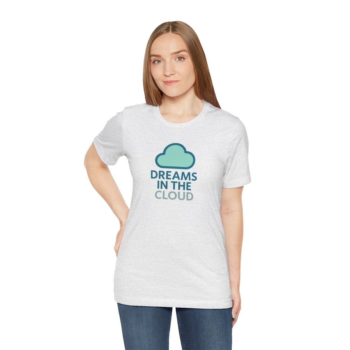 "Dreams in the Cloud" Unisex Tee, Cozy Cloud T-Shirt, Motivational Short Sleeve Shirt, Birthday Gift, Dreamy Casual Wear - AI Tee Hero