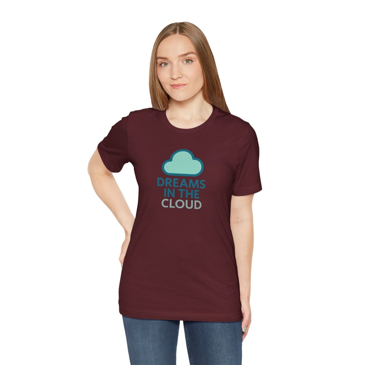 "Dreams in the Cloud" Unisex Tee, Cozy Cloud T-Shirt, Motivational Short Sleeve Shirt, Birthday Gift, Dreamy Casual Wear - AI Tee Hero
