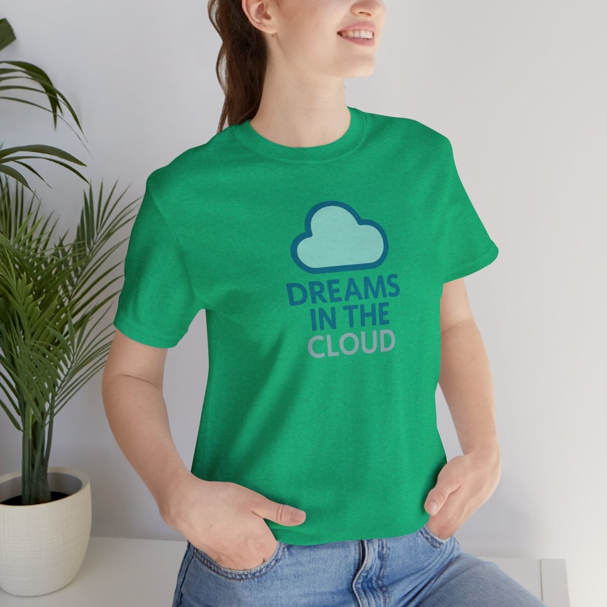 "Dreams in the Cloud" Unisex Tee, Cozy Cloud T-Shirt, Motivational Short Sleeve Shirt, Birthday Gift, Dreamy Casual Wear - AI Tee Hero