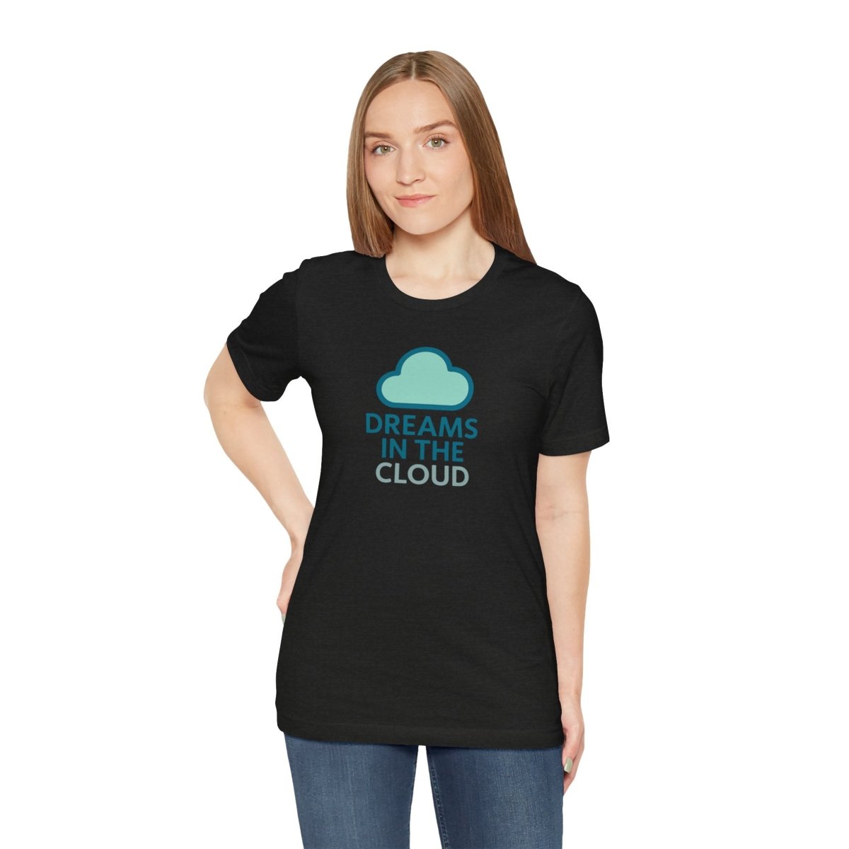 "Dreams in the Cloud" Unisex Tee, Cozy Cloud T-Shirt, Motivational Short Sleeve Shirt, Birthday Gift, Dreamy Casual Wear - AI Tee Hero