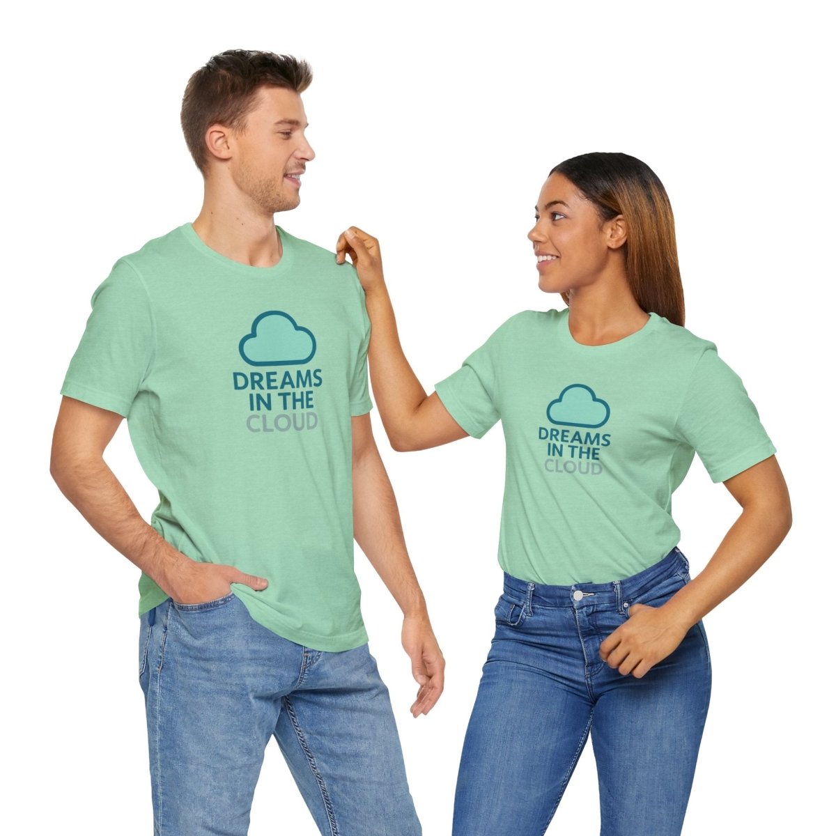 "Dreams in the Cloud" Unisex Tee, Cozy Cloud T-Shirt, Motivational Short Sleeve Shirt, Birthday Gift, Dreamy Casual Wear - AI Tee Hero