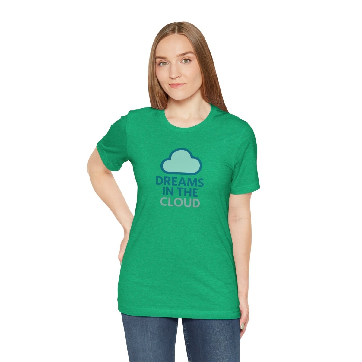 "Dreams in the Cloud" Unisex Tee, Cozy Cloud T-Shirt, Motivational Short Sleeve Shirt, Birthday Gift, Dreamy Casual Wear - AI Tee Hero