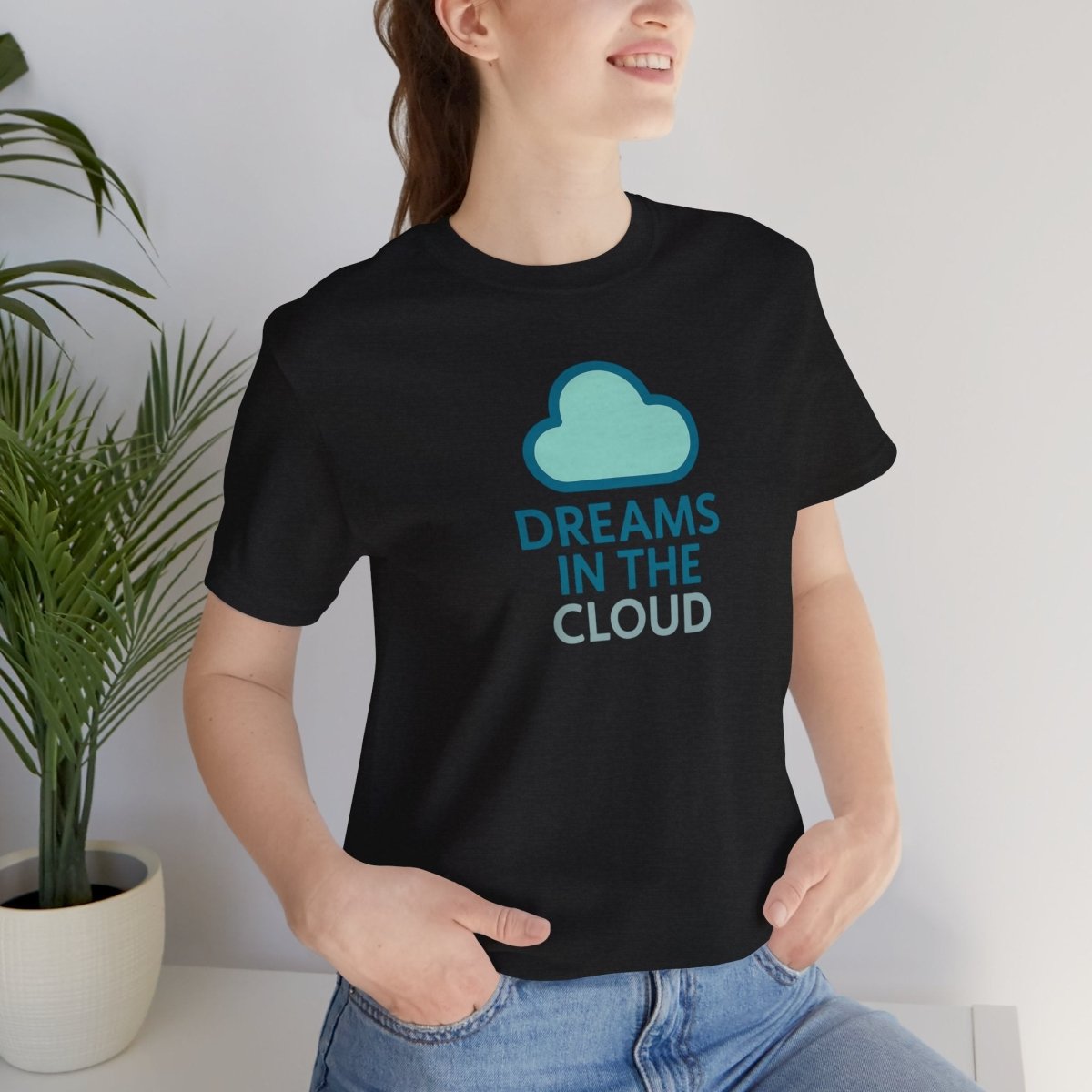 "Dreams in the Cloud" Unisex Tee, Cozy Cloud T-Shirt, Motivational Short Sleeve Shirt, Birthday Gift, Dreamy Casual Wear - AI Tee Hero