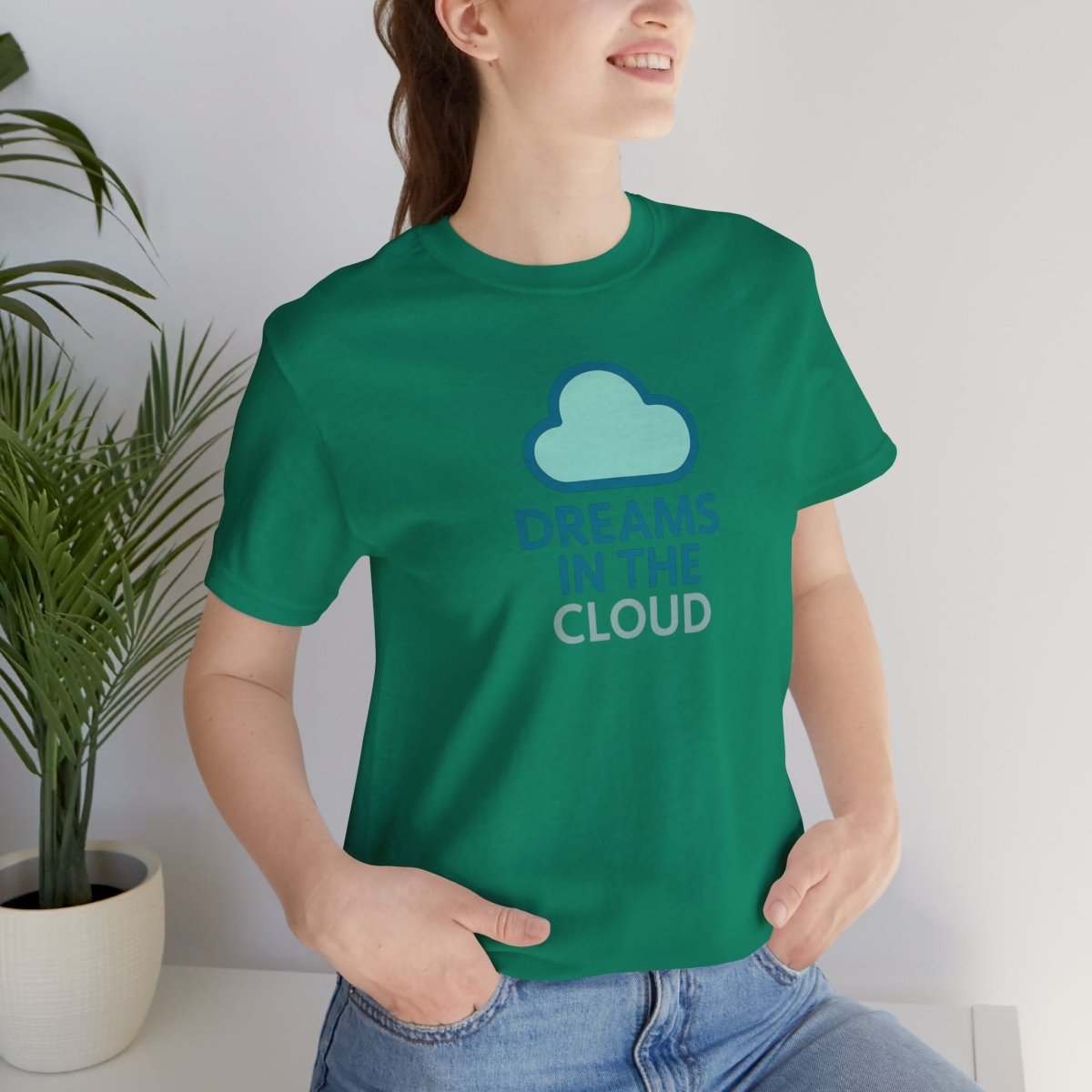 "Dreams in the Cloud" Unisex Tee, Cozy Cloud T-Shirt, Motivational Short Sleeve Shirt, Birthday Gift, Dreamy Casual Wear - AI Tee Hero