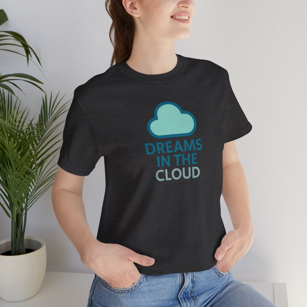 "Dreams in the Cloud" Unisex Tee, Cozy Cloud T-Shirt, Motivational Short Sleeve Shirt, Birthday Gift, Dreamy Casual Wear - AI Tee Hero