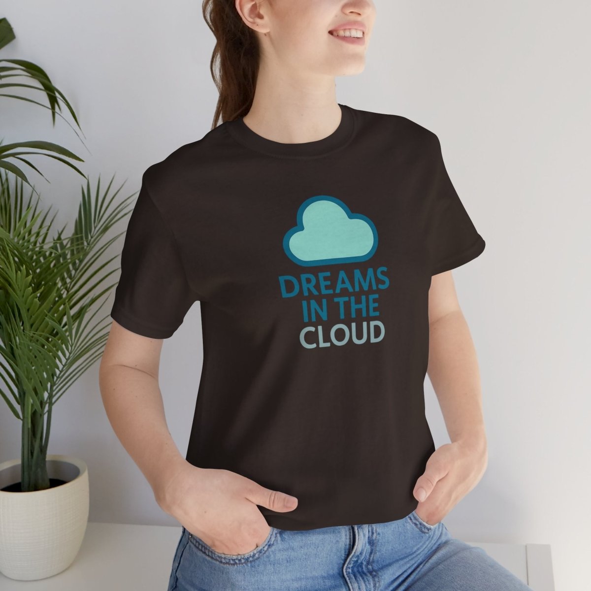 "Dreams in the Cloud" Unisex Tee, Cozy Cloud T-Shirt, Motivational Short Sleeve Shirt, Birthday Gift, Dreamy Casual Wear - AI Tee Hero